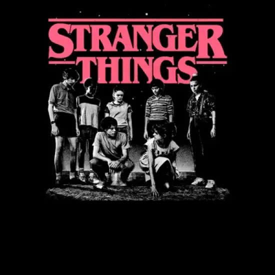 Boy's Stranger Things Title Logo Faded T-Shirt image {1}
