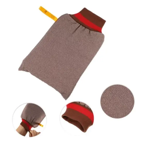Unique Bargains Bath Shower Gloves Body Scrubber 9.25"x5.71" 1 Pc image {2}