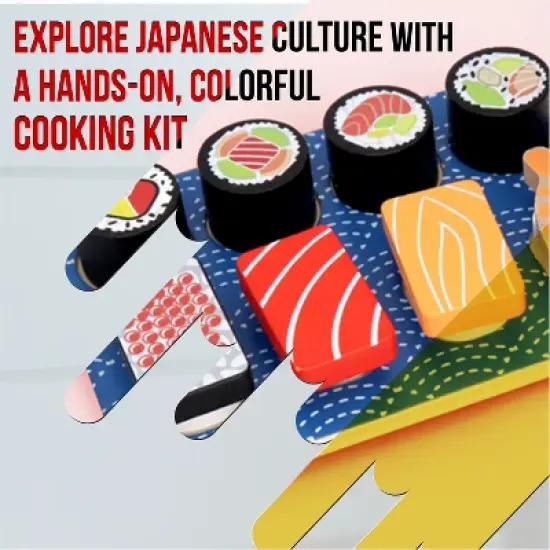 Leo & Friends Wooden Sushi 14pc Set image {2}