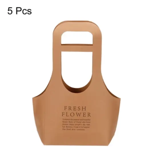 Unique Bargains Flower Bouquet Packaging Bag Paper Gift Bag with Handle 5 Pcs image {2}