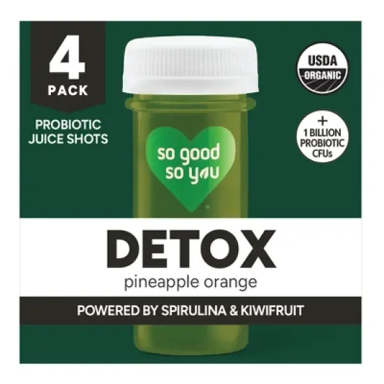 So Good So You Detox Pineapple Orange Organic Probiotic Shots - 4ct/1.7 fl oz image {5}