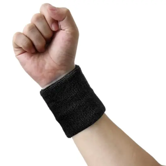Unique Bargains Cotton Towel Sport Wrist Protector Sweat Absorbent Elastic Comfort Wristband image {4}