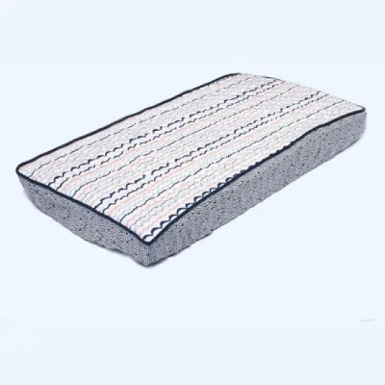  Bacati - Olivia Printed Garland Coral/Navy Quilted Changing Pad Cover image {7}