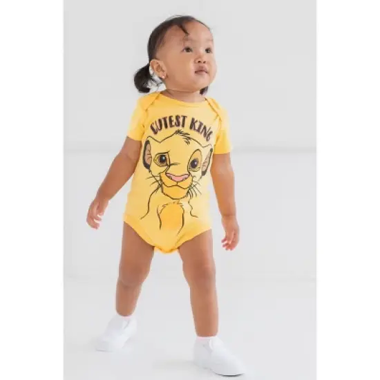 Disney Mickey Mouse Lion King Winnie the Pooh Pixar Toy Story Finding Nemo Baby 5 Pack Bodysuits Newborn to Infant image {2}