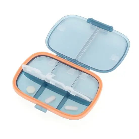 Unique Bargains 8 Grids Double Layer Pill Boxes 3 Pcs image {1}