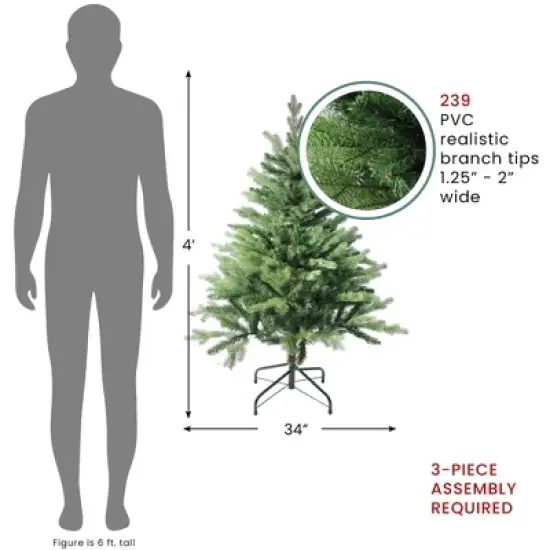Northlight Real Touch&trade;️ Mixed Eden Pine Artificial Christmas Tree - Unlit - 4' image {6}