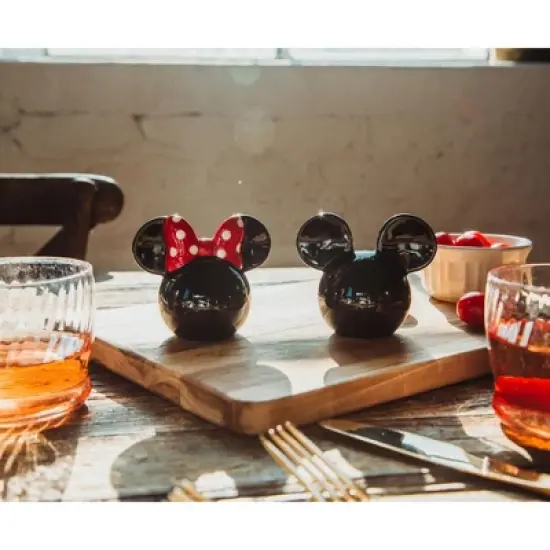 Silver Buffalo Disney Mickey and Minnie Mouse Ceramic Salt and Pepper Shakers | Set of 2 image {6}