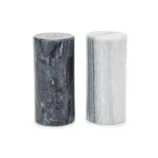 2pc Marble Salt and Pepper Shaker Set - Fox Run: Hand Wash, Spot Clean, Black & White, Tableware, 2 Pieces image {5}