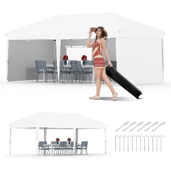 3x6 Meter Instant Canopy Tent, UV Protection Beach Shelter with Sandbags & Wheeled Case, Portable Event Tent for Camping, Outdoor Parties image {13}