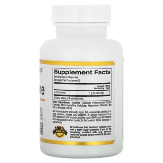 California Gold Nutrition L-Glutamine, AjiPure, 120 Veggie Capsules (500 mg per Capsule) image {1}