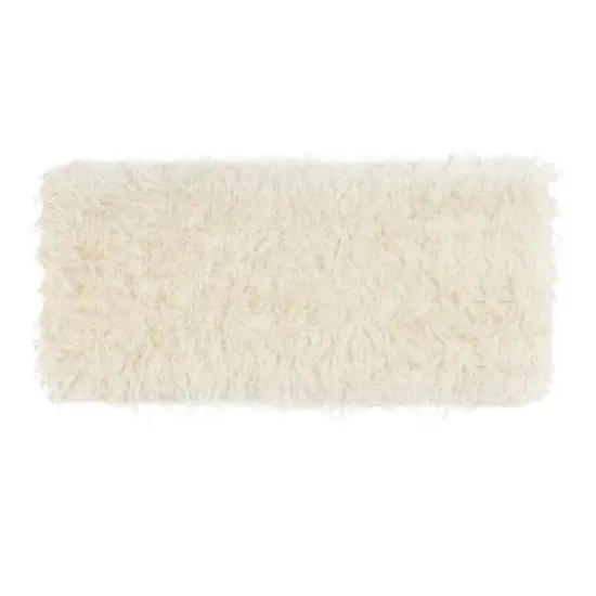 Faux Flokati Acrylic Leg Bench White - Linon image {3}