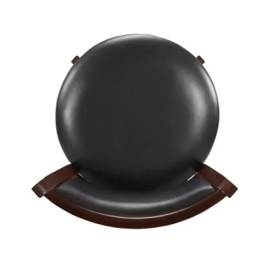 29" Piacenza Swivel Faux Leather Barstool Black - Inspire Q image {4}