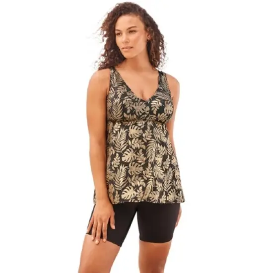 Swim 365 Women&rsquo;s Plus Size Flowy Tankini Top image {10}