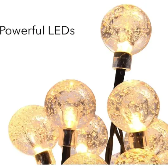 Dartwood 39 ft Solar Crystal Ball String Lights - Solar Outdoor Lights - LED Light Bulbs for Your Home, Yard, or Garden (6 Pack) image {2}
