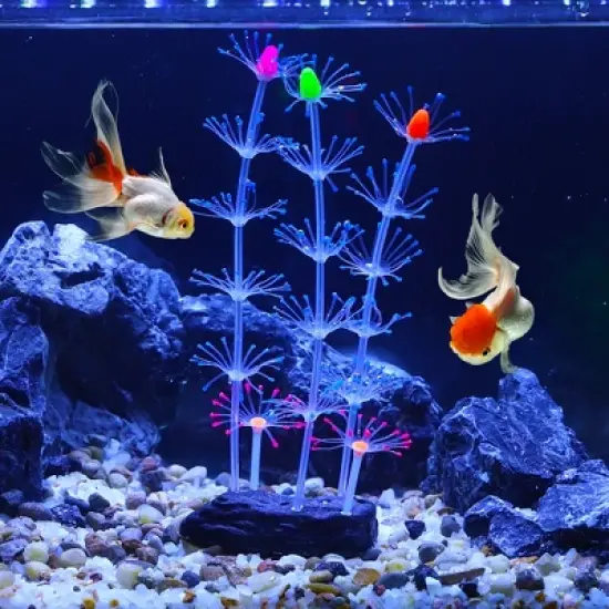 Unique Bargains Glowing Silicone Aquarium Simulation Coral 7.68" Height image {1}