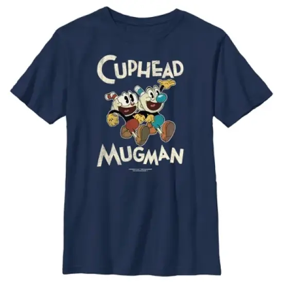 Boy's The Cuphead Show! Mugman and Cuphead Distressed T-Shirt image {3}