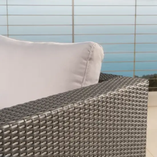 Santa Rosa 8pc Wicker Chat Set - Gray - Christopher Knight Home image {2}