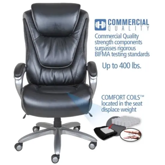 Big & Tall Smart Layers Premium Ultra Executive Chair Bliss Black Bonded Leather - Serta image {8}
