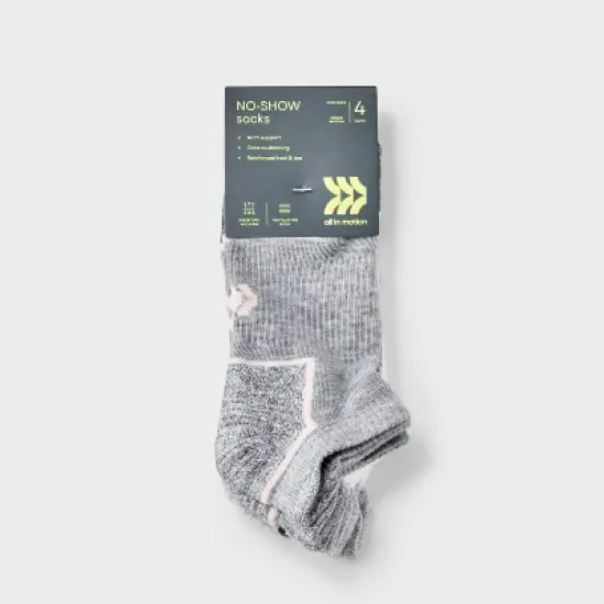Women's Cushioned Active Accents 4pk Athletic Tab No Show Socks - All In Motion&trade; 4-10 image {1}