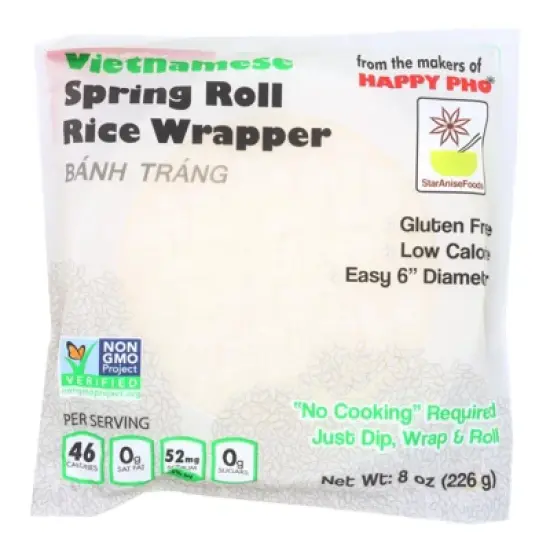 Star Anise Foods Spring Roll Rice Wrapper - Case of 12/8 oz image {1}