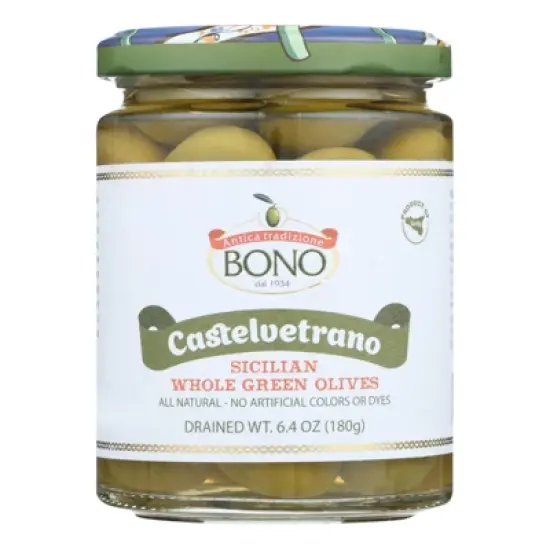Bono Sicilian Whole Green Castelvetrano Olives - Case of 6/6.4 oz image {1}