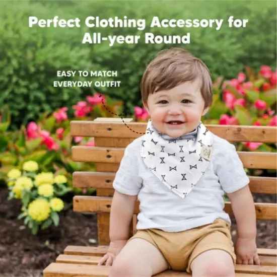 10pk Organic Baby Bandana Bibs, Baby Drool Bibs for Baby Boy, Girl, Baby Bibs for Infant, Newborn image {7}