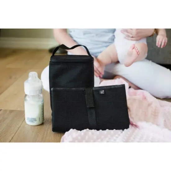 J.L. Childress Full Body Changing Pad Black Crosshatch image {4}