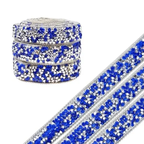 Wrapables 3 Yards Self Adhesive Resin Rhinestone Ribbons, Glittery Bling Tape Strips for DIY Crafts Wedding Party Decoration (3 Rolls) image {16}
