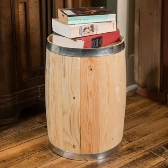 Claeys Old-Fashioned Rustic Pine Wood Multi Use Candy Keg 12.5" x 18" image {3}
