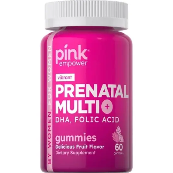 Pink Vitamins Vibrant Prenatal Multivitamin + DHA Gummies - Natural Berry - 60ct image {8}