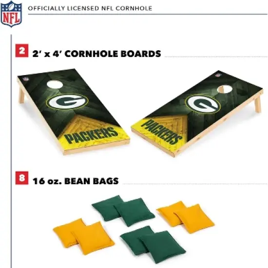 NFL Green Bay Packers 2'x4' Wood Cornhole Set image {1}