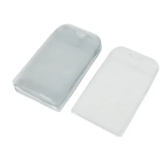 Unique Bargains Office  Plastic Vertical Work Licensing ID Badge Card Holder Clear 10 Pcs image {5}