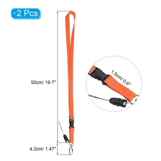 Unique Bargains Polyester Wear-resistant Lightweight ID Card Neck Lanyards with Hook 2 Pcs image {1}