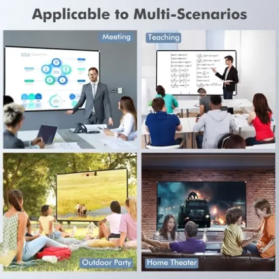 Costway 100'' Projector Screen w/ Stand 16:9 HD 4K Indoor Outdoor Projection Movie Screen image {5}