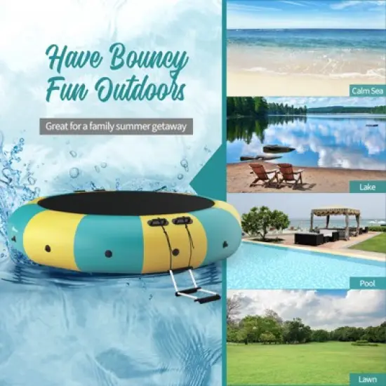 Infans 12FT Inflatable Water Bouncer Splash Padded Water Trampoline image {4}