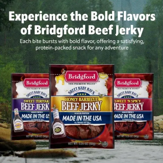 Bridgford Sweet Baby Ray&rsquo;s Beef Jerky Sweet N Spicy 6.2 oz - Ready-to-Eat High Protein Sweetened Spicy Beef Jerky for On-the-Go Snacking image {2}