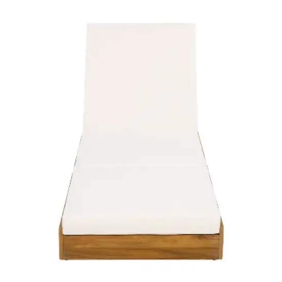 Christopher Knight Home Alfred Outdoor Acacia Wood Adjustable Chaise Lounge with 3-Fold Water-Resistant Cushion (Set of 2) image {3}