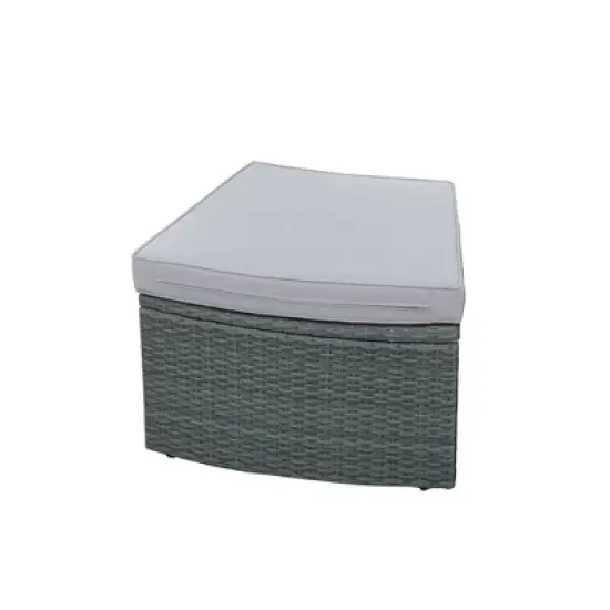 FIONECA 10-Piece Outdoor Sectional Half-Round Patio Rattan Sofa Set, Light Gray PE Wicker Conversation Furniture, Modular Combination image {14}