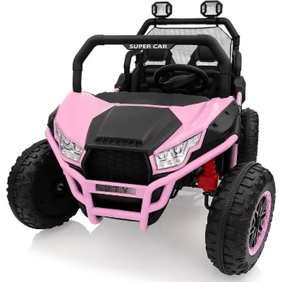 24V 2-Seater Kids UTV with Remote Control, Metal Frame, Spring Suspension, Max Speed 4.5MPH, for Ages 3+, Ride-On Car image {3}