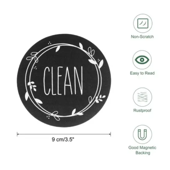 Unique Bargains Non-Scratch Double Side Clean Dirty Sign Round Dishwasher Magnet image {1}