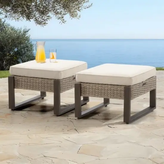 UPTIOT Outdoor Ottoman with Cushion image {2}