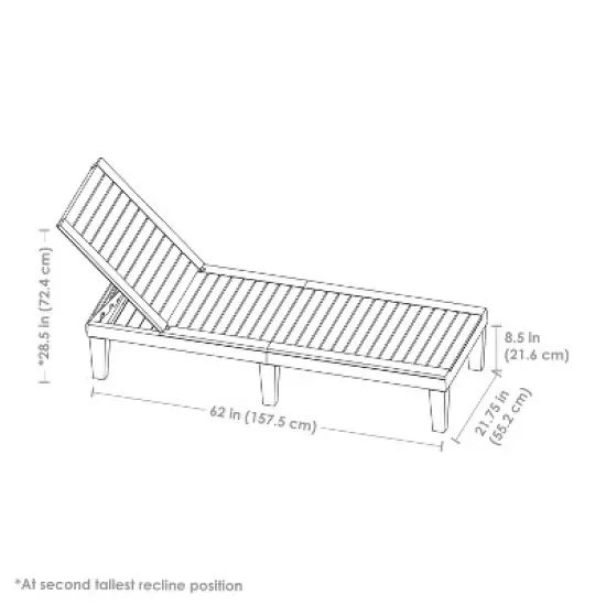 Sunnydaze 5-Position Adjustable Sun Lounger Polypropylene Resin - Black image {2}