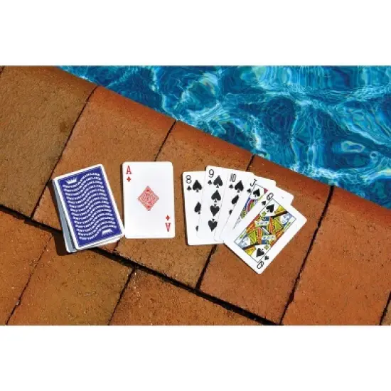 Swimline 3.5" Waterproof Swimming Pool Deck of Playing Cards - Blue/White image {3}