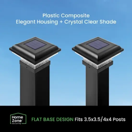 Home Zone Security&reg; Outdoor Solar Post Cap Lights for 3.5-In. x 3.5-In. and 4-In. x 4-In. Posts, 2 Pack image {8}