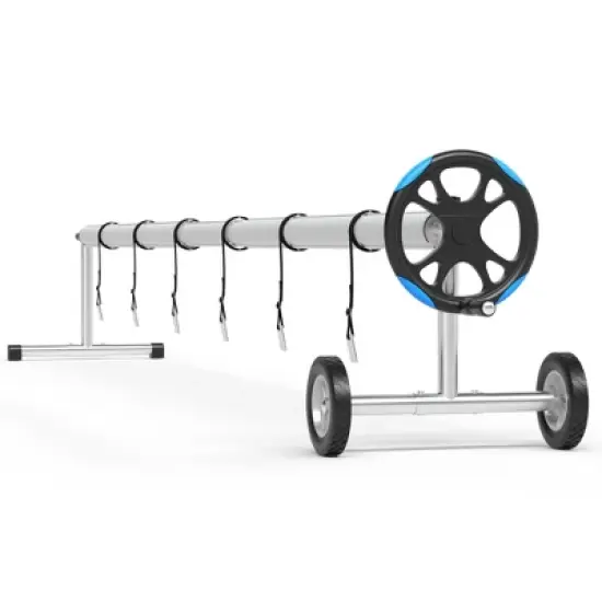 Aluminum Pool Cover Reel System -  Wheelbarrow-Style Portable Solar Cover Roller, Fits All Inground Pool Shapes image {7}