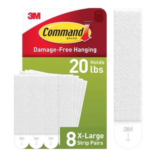 Command 8pk Heavy PHS Adhesives: Strongest Mounting Strips, Plastic, White, Office & Art Supplies image {12}