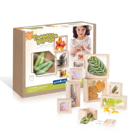 Guidecraft Treasure Blocks - Clear: Smooth Wooden Observation Stacking Blocks With Transparent Windows, Educational Toy for Kids image {6}