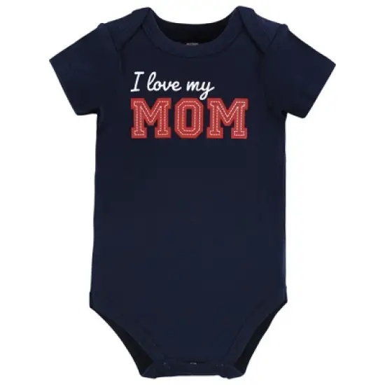 Hudson Baby Infant Boy Cotton Bodysuits, Love Mom image {2}