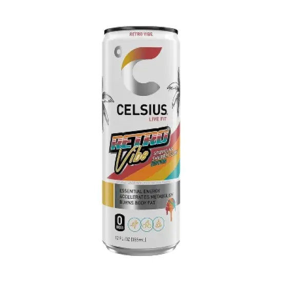 CELSIUS Sparkling Retro Vibe Sherbet Slush Functional Energy Drink - 12 fl oz Single Can image {5}