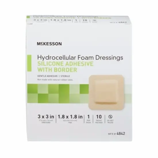 McKesson Foam Dressing Square with Border Film Backing, 200 Count image {4}